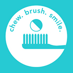 logo chew brush smile